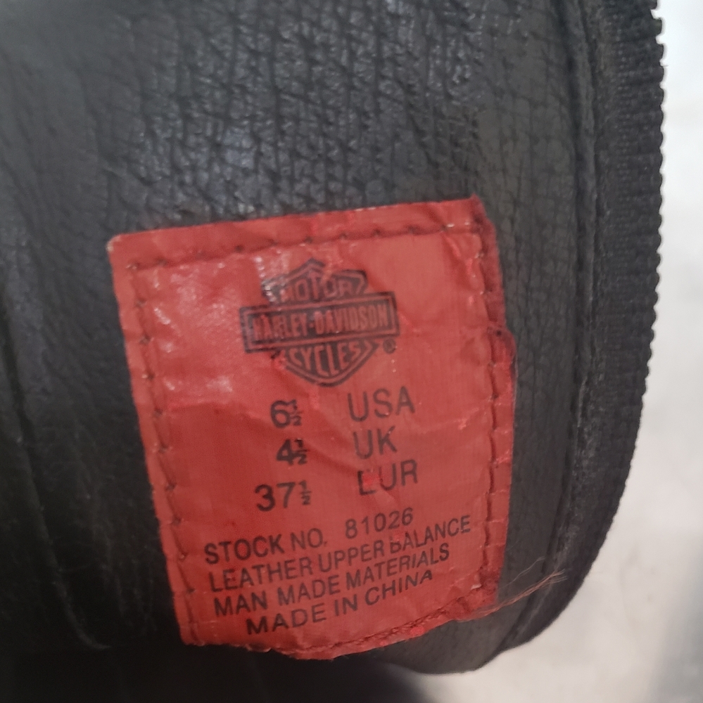 💣HARLEY DAVIDSON HEELED SHORT BLACKMOTO BOOTS - Picture 6 of 11